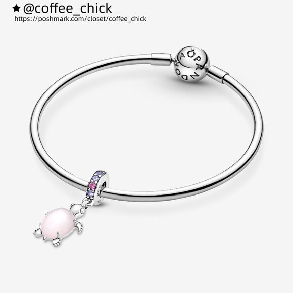 Pandora Murano Glass Pink Sea Turtle Dangle Charm - Picture 4 of 6